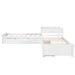 GFD Home - L-shaped Platform Bed with Trundle and Drawers Linked with built-in Desk,Twin,White - GreatFurnitureDeal