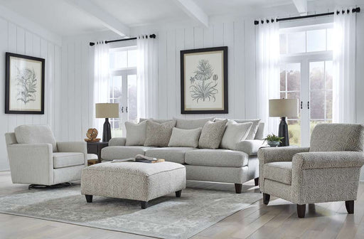 Southern Home Furnishings - Hogan Cotton Swivel Glider Chair in Grey - 21-02G Poof Cotton Swivel Glider - GreatFurnitureDeal