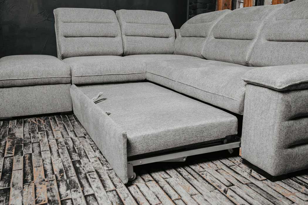 ESF Furniture - Oliver Sectional w/ Bed and Storage in Gray - OLIVERSECTIONAL - GreatFurnitureDeal
