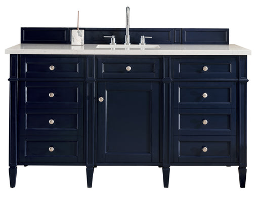 James Martin Furniture - Brittany 60" Victory Blue Single Vanity w- 3 CM Carrara Marble Top - 650-V60S-VBL-3CAR - GreatFurnitureDeal