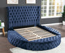 GFD Home - Hazel Queen Size Tufted Storage Bed made with Wood in Blue - GreatFurnitureDeal