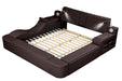 GFD Home - Zoya Smart Multifunctional King Size Bed Made with Wood in Brown - GreatFurnitureDeal