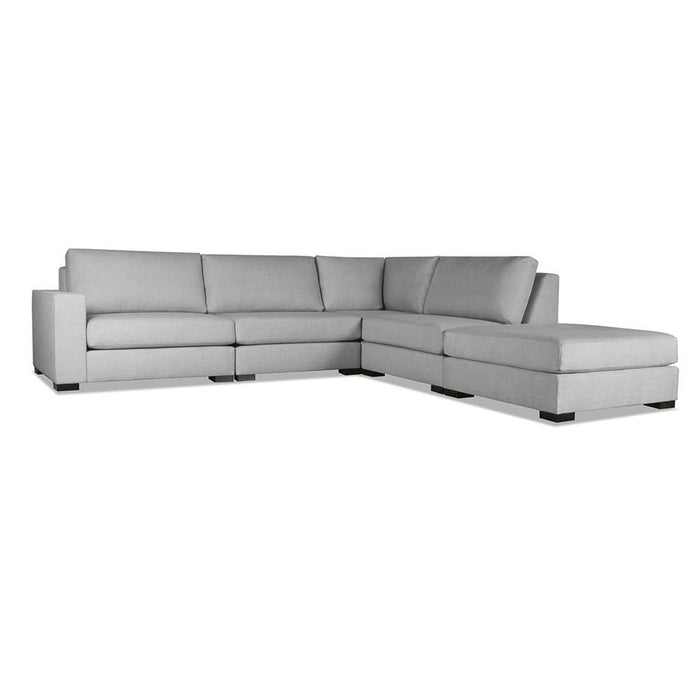 Nativa Interiors - Chester Modular L-Shaped Sectional Left Arm Facing 128" With Ottoman Off White - SEC-CHST-DP-AR2-5PC-PF-WHITE