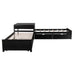 GFD Home - L-shaped Platform Bed with Trundle and Drawers Linked with built-in Desk,Twin,Espresso - GreatFurnitureDeal