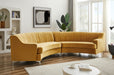 GFD Home - Gold Velvet Curved Sofa - GreatFurnitureDeal