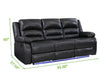 GFD Home - Martin 2 Pc Manual Reclining Sofa set finished with Faux Leather/ Wood in Black - GreatFurnitureDeal