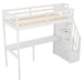 GFD Home - Twin Size Loft Bed with Storage Staircase and Built-in Desk, White (Old SKU:GX000903AAK) - GreatFurnitureDeal