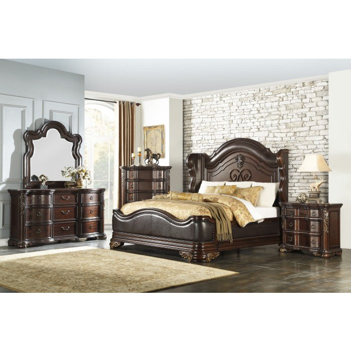 Homelegance - Royal Highlands Queen Bed in Rich Cherry - 1603-1 - GreatFurnitureDeal