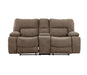 GFD Home - Ohio Manual Recliner 2 Pc Living Room Set Made With Chenille Upholstery in Brown - GreatFurnitureDeal