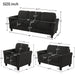 GFD Home - Living Room Sets Furniture Armrest Sofa Single Chair Sofa Loveseat Chair 3-Seat Sofa (ChairLoveseat Chair&3-Seat Sofa, Black) - GreatFurnitureDeal