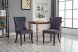 GFD Home - TOPMAX Dining Chair Tufted Armless Chair Upholstered Accent Chair, Set of 6 (Grey) - GreatFurnitureDeal