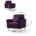 GFD Home - Mid Century Purple Velvet Modern Sectional Sofa Couch Set for Living Room, 2 Pieces Fabric Arm Chair and 1 Piece 2 - Seater  Loveseat For Living Room - GreatFurnitureDeal