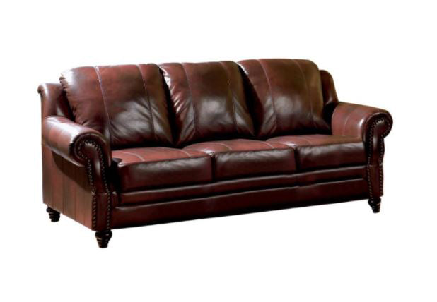 Cota Leather Rolled Arm 2 Piece Living Room Set - GreatFurnitureDeal