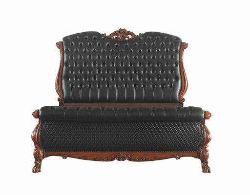 Acme Furniture - Dresden Queen Bed, PU & Cherry Oak - 28230Q - GreatFurnitureDeal
