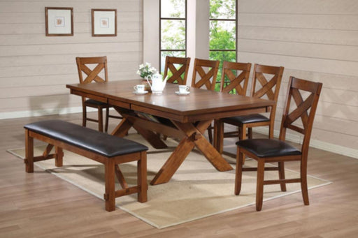 Acme Furniture - Appollo 8 Piece Dining Table Set in Oak - 70000-8SET - GreatFurnitureDeal