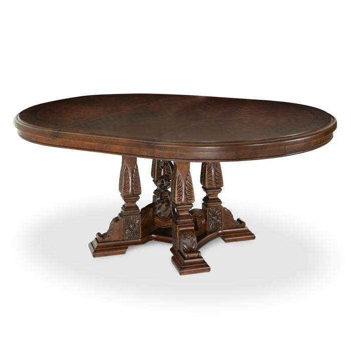 AICO Furniture - Windsor Court Round Dining Table in Vintage Fruitwood - 70001-54