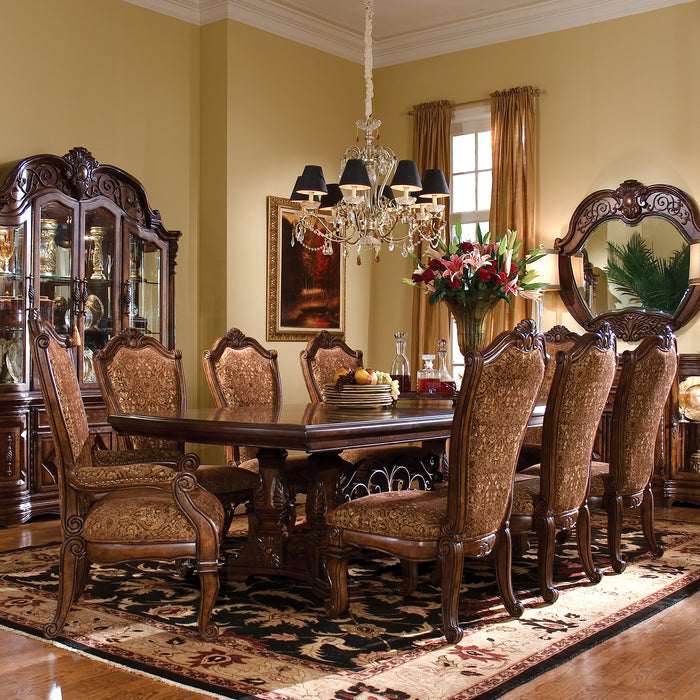 AICO Furniture - Windsor Court 7 Piece Rectangular Set in Vintage Fruitwood - 70002T-54-7SET Dining Table