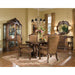 AICO Furniture - Windsor Court 5 Piece Round Dining Table Set in Vintage Fruitwood - 70001-04-5SET - GreatFurnitureDeal