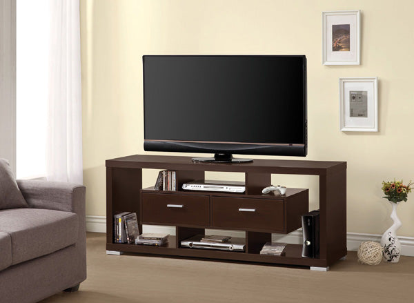Coaster Furniture - 700112 Cappuccino Storage TV Console - 700112