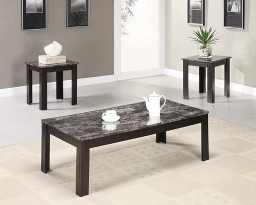 Coaster Furniture - 3 Piece Occasional Table Set With Marble Look Top - 700375-3SET