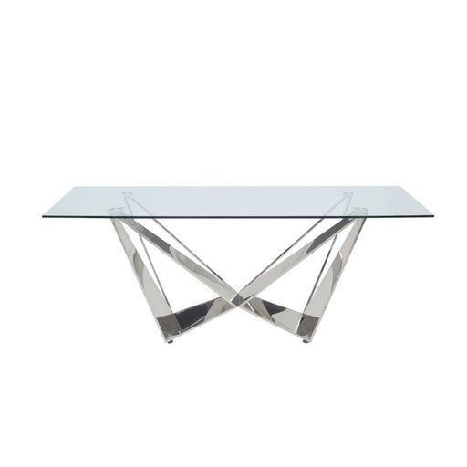 Acme Furniture - Dekel Dining Table in Clear Glass & Stainless Steel - 70140 - GreatFurnitureDeal