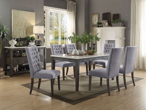 Acme Furniture - Merel 5 Piece Dining Room Set in White Marble & Gray Oak - 70165-5SET - GreatFurnitureDeal