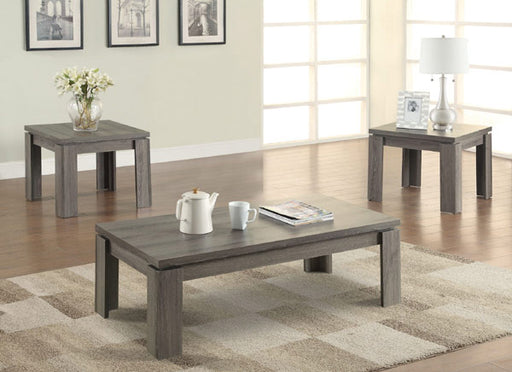 Coaster Furniture - 701686 3 Pieces Weathered Grey Occasional Table Set - 701686-3SET - GreatFurnitureDeal