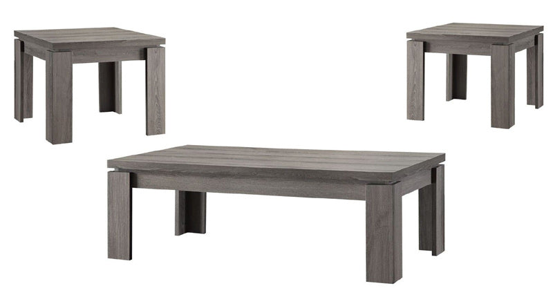 Coaster Furniture - 701686 3 Pieces Weathered Grey Occasional Table Set - 701686-3SET