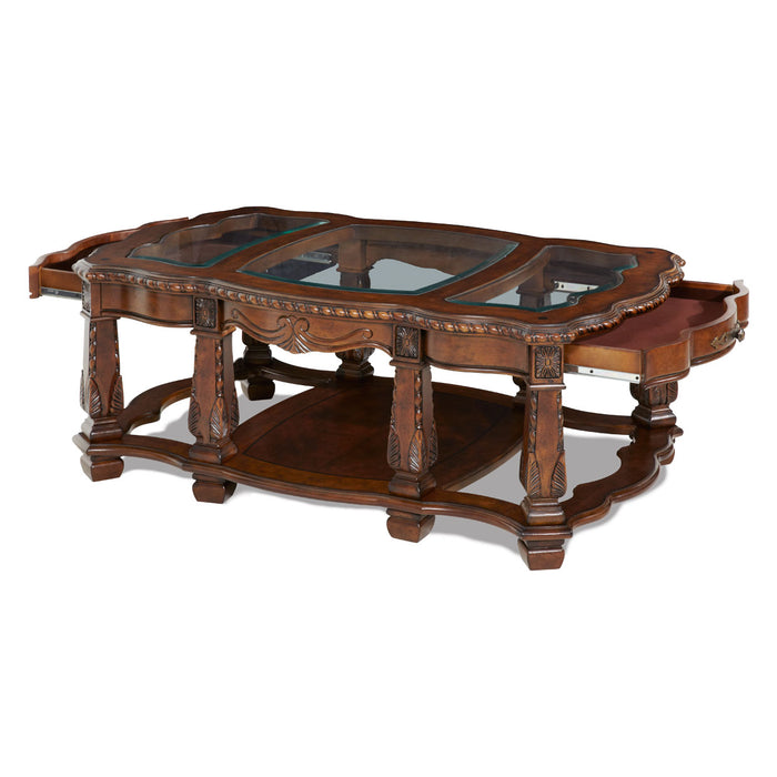 AICO Furniture - Windsor Court Cocktail Table in Vintage Fruitwood - 70201-54