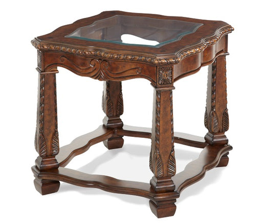 AICO Furniture - Windsor Court End Table in Vintage Fruitwood - 70202-54 - GreatFurnitureDeal