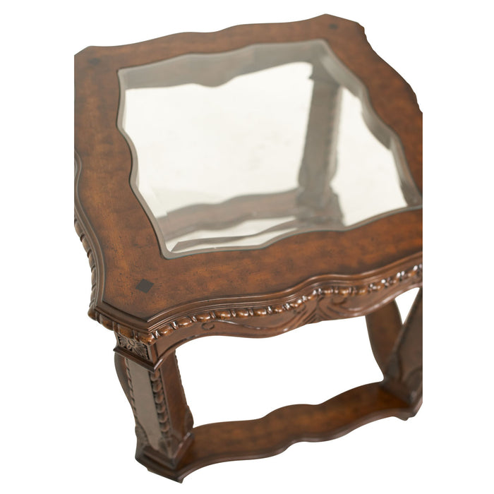 AICO Furniture - Windsor Court End Table in Vintage Fruitwood - 70202-54 - GreatFurnitureDeal