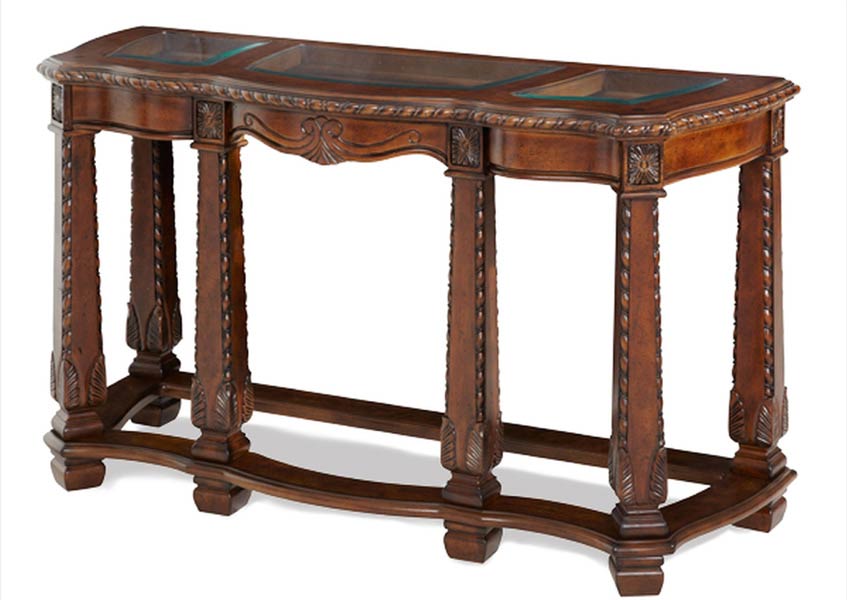 AICO Furniture - Windsor Court Sofa Table in Vintage Fruitwood - 70203-54