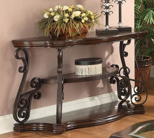 Coaster Furniture - Mahogany Ornate Metal Sofa Table - 702449