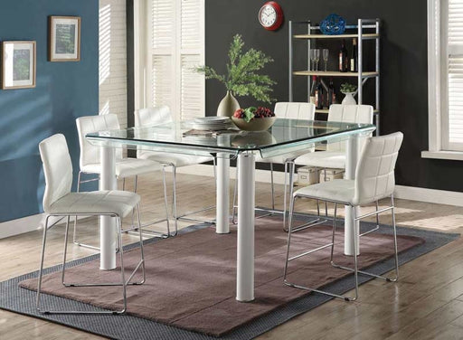 Acme Furniture - Gordie White PU & Chrome Counter Height Chair (Set-2) - 70254 - GreatFurnitureDeal