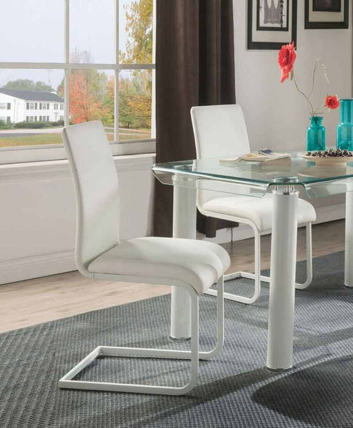 Acme Furniture - Gordie White PU Side Chair (Set-2) - 70262 - GreatFurnitureDeal