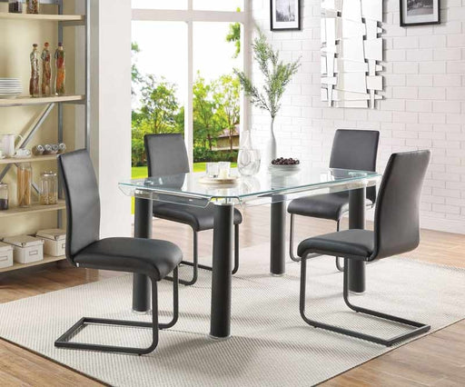 Acme Furniture - Gordie Black & Clear Glass Dining Table - 70265