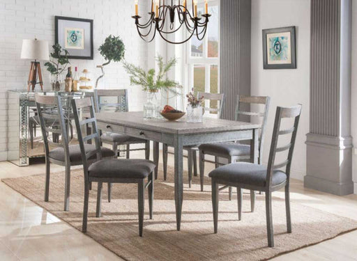 Acme Furniture - Ornat 5 Piece Dining Room Set in Gray Oak & Antique Gray - 70270-5SET - GreatFurnitureDeal