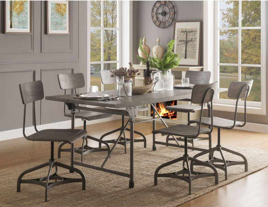 Acme Furniture - Jonquil 5 Piece Dining Table Set in Gray Oak & Sandy Gray - 70275-5SET - GreatFurnitureDeal