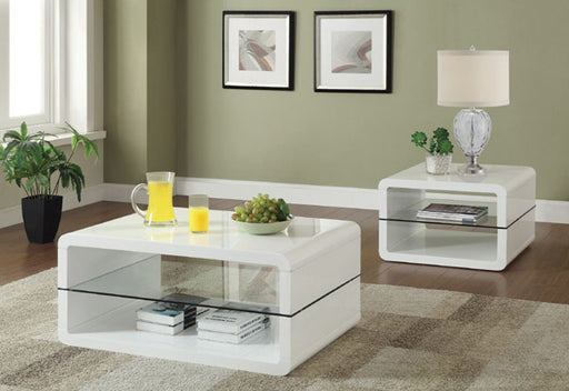 Coaster Furniture - 703268 Glossy White Coffee Table - 703268