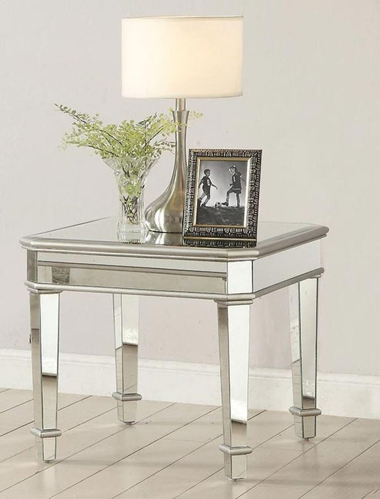 Coaster Furniture - Silver Mirror Panel End Table - 703937 - GreatFurnitureDeal