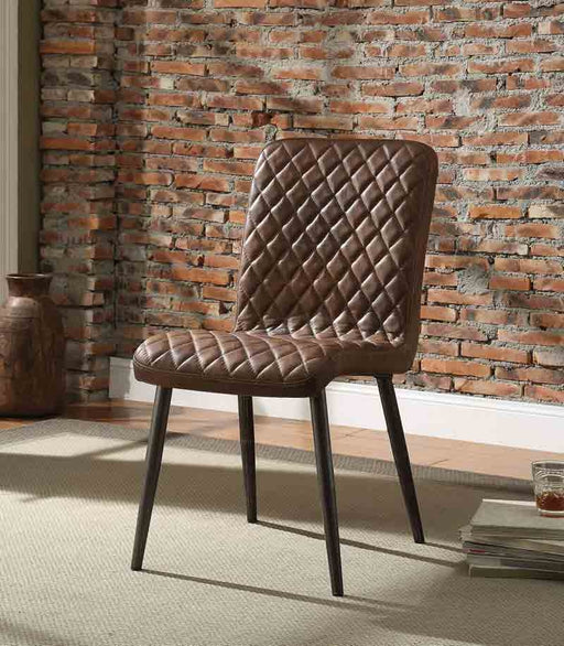 Acme Furniture - Millerton Vintage Chocolate TGL & Antique Black Side Chair (Set-2) - 70423