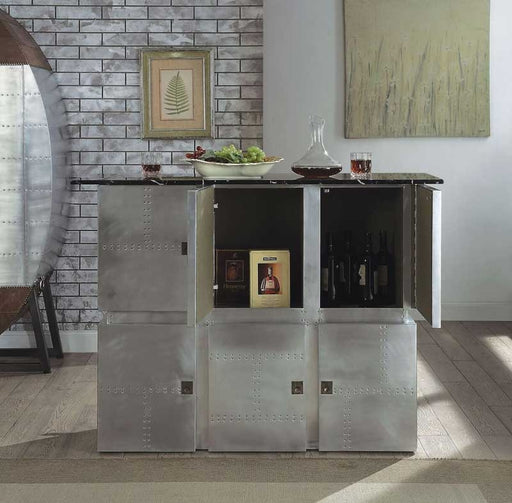 Acme Furniture - Brancaster Marble & Aluminum Bar Table - 70450 - GreatFurnitureDeal