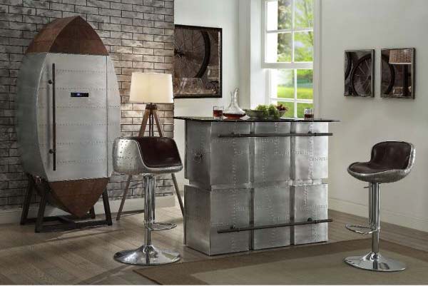 Acme Furniture - Brancaster Marble & Aluminum Bar Table - 70450