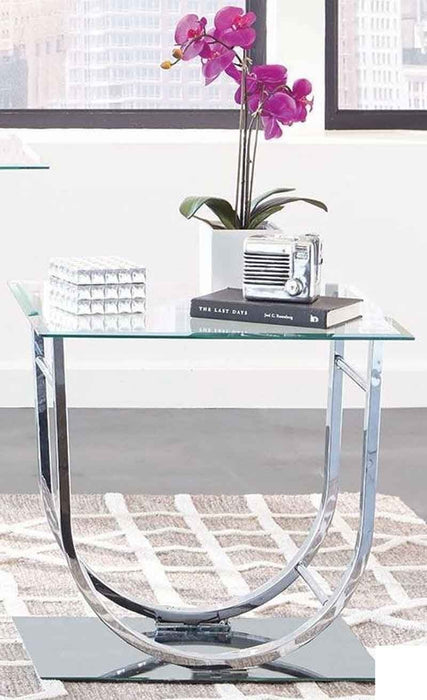 Coaster Furniture - Chrome Glass Top 2 Piece Occasional Table Set - 704988-S2 - End Table