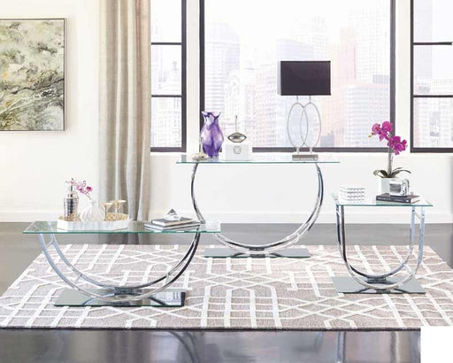 Coaster Furniture - Chrome Glass Top 2 Piece Occasional Table Set - 704988-S2