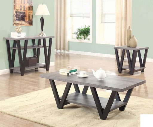 Coaster Furniture - Antique Grey and Black 2 Piece Occasional Table Set - 705398-S2