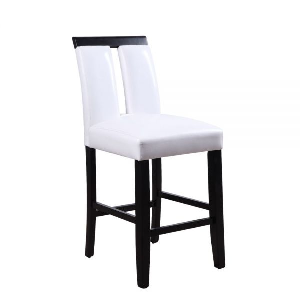 Acme Furniture - Bernice White PU & Black Counter Height Chair (Set-2) - 70657