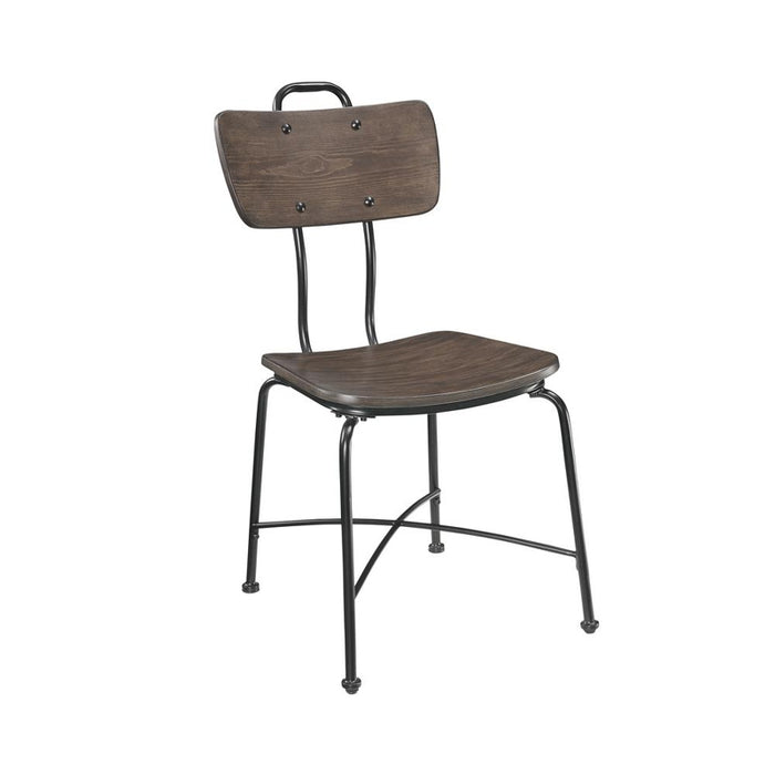 Acme Furniture - Garron Walnut & Black Side Chair (Set-2) - 70737 - GreatFurnitureDeal