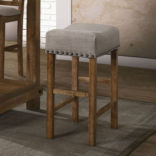Acme Furniture - Martha II Tan Linen & Weathered Oak Counter Height Stool (Set-2) - 70833 - GreatFurnitureDeal