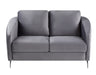 GFD Home - Sofia Gray Velvet Fabric Sofa Loveseat Chair Living Room Set - GreatFurnitureDeal